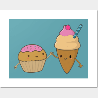 Cute and Kawaii Cupcake and Ice Cream Posters and Art